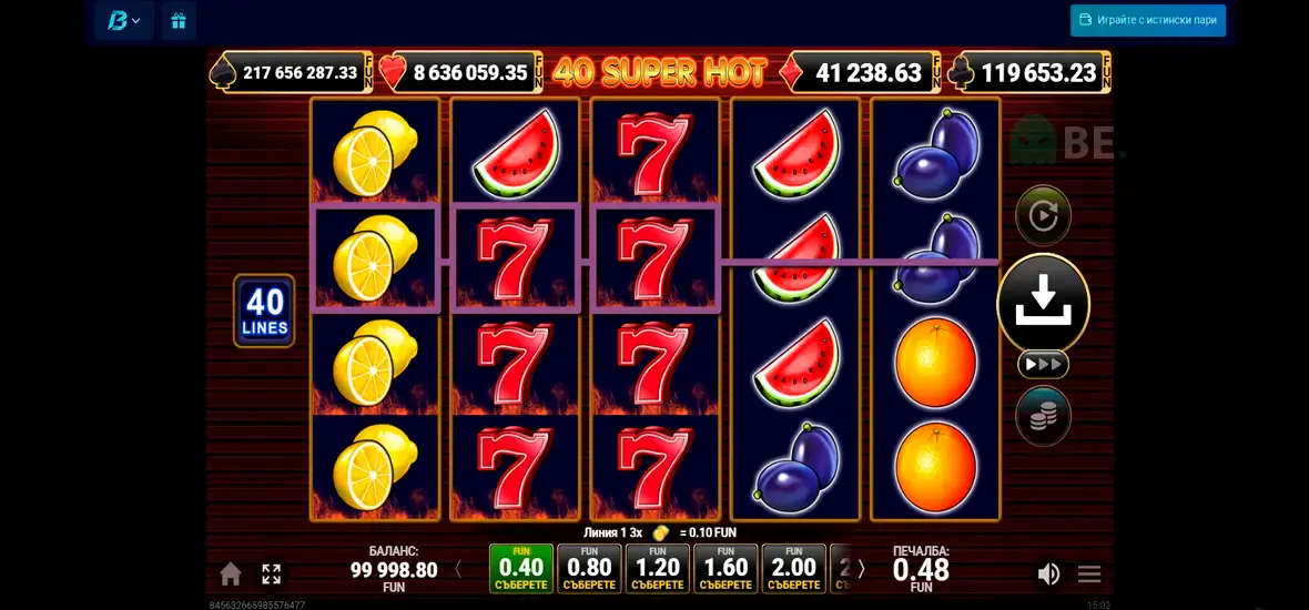 40 Super Hot в казино Mr Bit