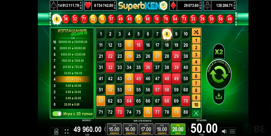 Стратегия за SuperbKeno в Betwild казио